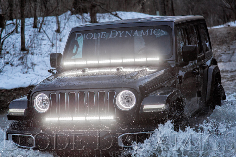Jeep Gladiator LED Light Bar Kit - Hood - Diode Dynamics - SS50 Stage Series - Amber - `18-`21